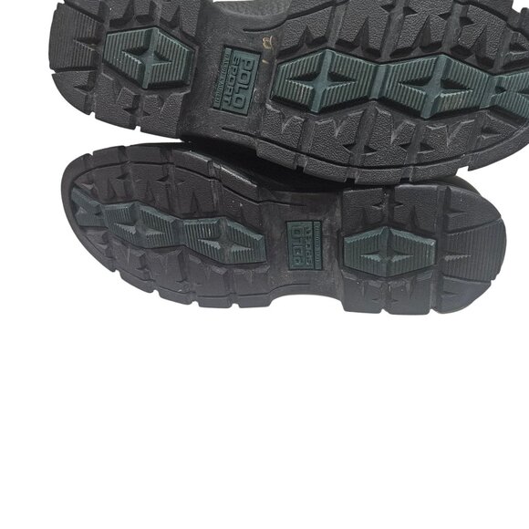 Polo Sport Ralph Lauren Mens Black Zipper Boots Size 11.1/2 M Leather & Rubber - Picture 8 of 9